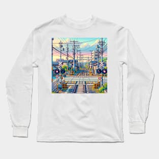 Japan Train Crossroad Long Sleeve T-Shirt